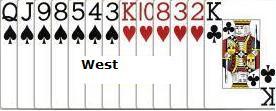 suit, longer major, transfer to spades, East immediately says Transfer (2 ) 4 South may decide to overcall, but it is not usually a good strategy with only one honor card in that suit 9 HCP with 7