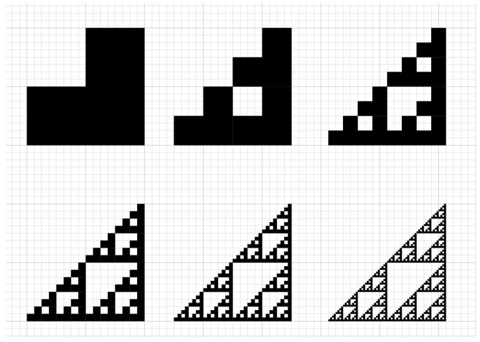 can scale it (in the ratio 1:2) and then organize the three scaled images, into the same pattern as the initial motif was made from three black squares.