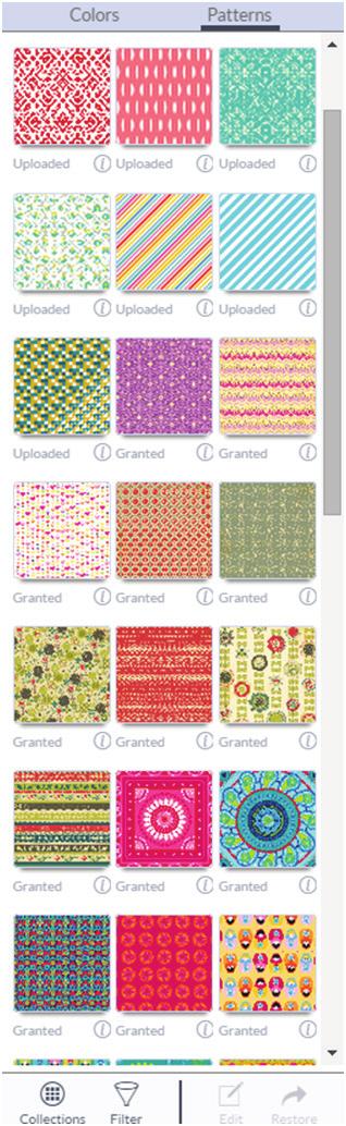 Patterns Choose from a variety of pattern fills for any of your printable layers.