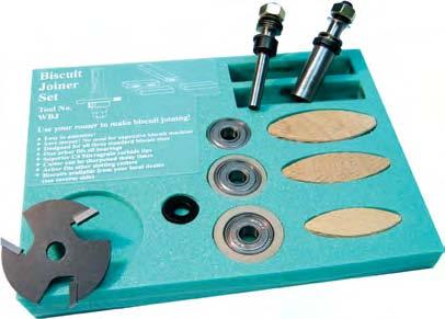 iscuit Joiner Set - 6 piece Set d d This set is designed to cut slots in wood for biscuit joints, using your Router.