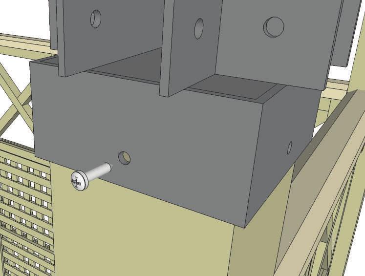 Install 4 Post Top Connectors to the top of the remaining posts with