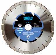TABLE SAW BLADES EH-T SILENT Application: Hard clay brick, granite, clay pavers, bluestone, etc. Details: Noise reducing steel core for wet cutting.