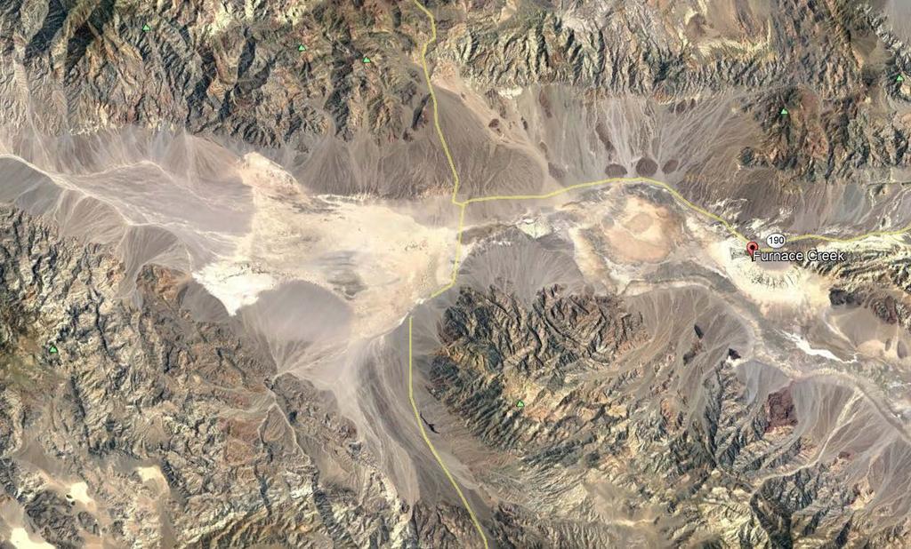A synthetic aperture radar image of Death Valley, captured from the Space Shuttle in 1999.