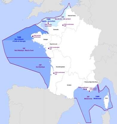 MSP Progress in France National Strategy for the Seas and Coasts (NSSC) 2017 NSSC implemented in 4 façades (sea basins), each under paired