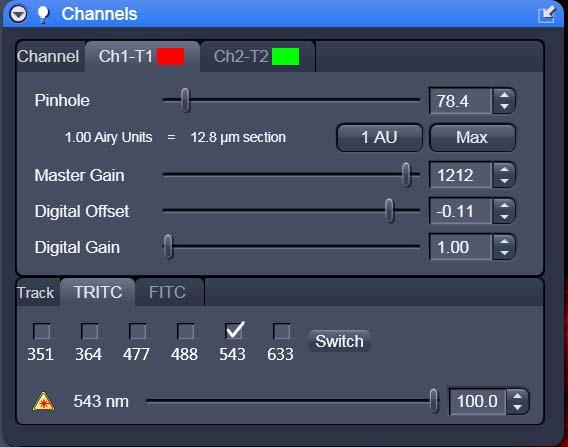 menu is in your workspace, if not click the right hand side arrow to 'float' the menu out For each channel and change