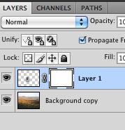 with a layer I want to mask. To do so: 1. Select the layer in the Layers Palette 2.