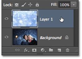 Selecting the top layer. With the top layer selected, I ll add my text.