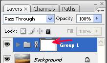 With the layer group selected, click the Add layer mask icon at the bottom of the Layers palette (the same icon pointed at in direction 22) note that the layer group now includes the layer mask