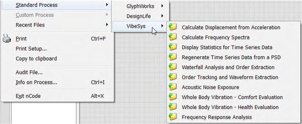 Standard processes Vibration Manager for