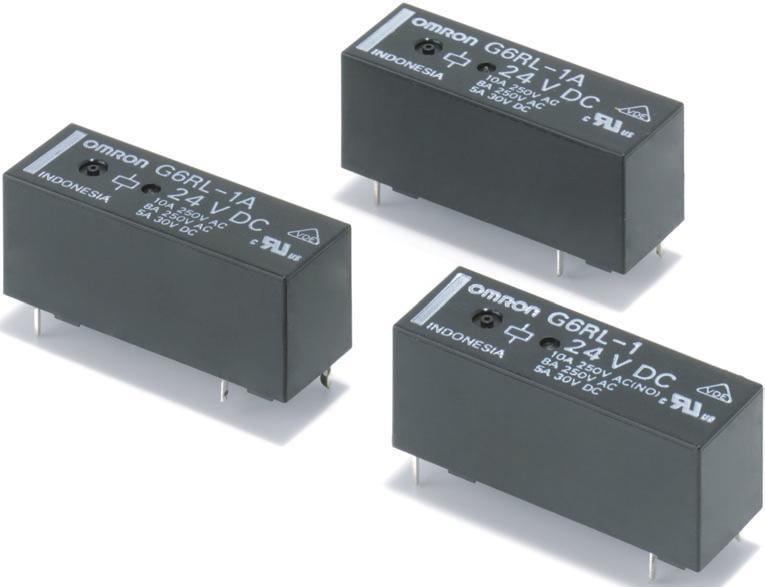 PCB Relay Low-profile power relay with maximum switching of 10 A Low profile: 12.3 mm in height Max. switching capacity: 2,500 VA (NO) Dielectric strength: 5 kv Clearance and creepage distance: 10 mm.