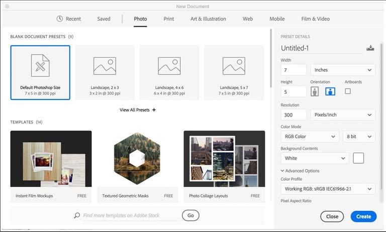 Adobe Stock templates with a click, adjusting