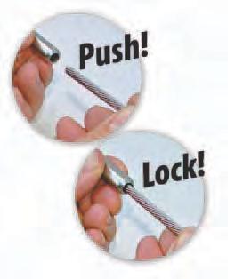 Push-Lock Stop-End Fittings Field-installed Push-Lock fittings make cable railings easy to install on level runs or stairs. No field swaging Push-Lock fittings are designed for use with 1x19 L.H.
