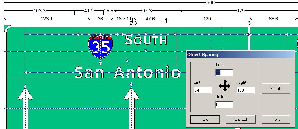 and the right spacing of El Paso to re center the line over the arrow.