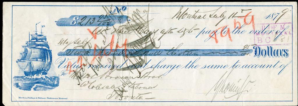 on 1879 note. No stamps affixed $20 (±US$16) E.S.J.
