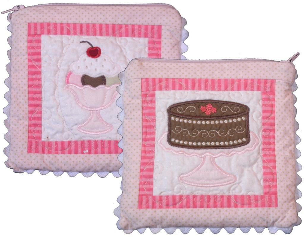 SUPPLY LIST My Fair Lady Sweet Temptations Coin Purse Cut away mesh stabilizer Cotton fabric (pre-shrunk and ironed) for patches Fabric Scraps (pre-shrunk and ironed) for