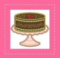 31. Embroider the finish for the cake (color 22). 32. Embroider the frosting (color 23). 33.