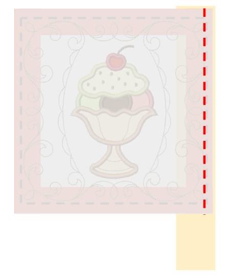 Place the Sundae square over a strip of