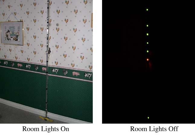 Fig. 5. Room lights on ( Room-on ) and Room Lights off ( All-rod-on ) views of the tumbling room. A 7.