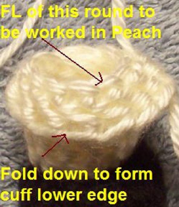 Legs (make 2) Begin with Black yarn and F hook Rnd 1: *2 sc into each sc* 6 times (12 sc) Rnd 2: *1 sc, 2 sc inc* 6 times (18 sc) Rnd 3: *2 sc, 2 sc inc* 6 times (24 sc) Rnd 4: 1 sc into each of 6