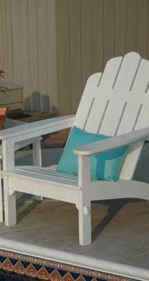 LEISURE ADIRONDACK CHAIR & OTTOMAN The Adirondack chairs are comforable, durable and beautiful.