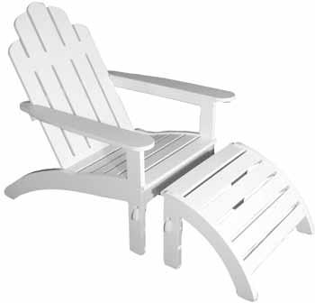 The assembly consists of mortice and tenon joinery that can be easily assembled without tools or hardware. The ottoman complements the Adirondack chair for total comfort and relaxation.