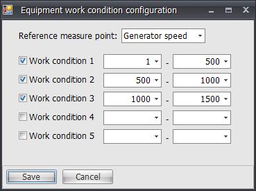 Equipment Operating Condition Configuration: Configure and view for individual equipment 4.9.