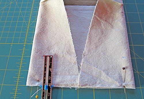 Run a line of stitching along these measurements to hold