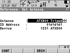 2.b Selecting the Antenna Select the antenna. * For a pillar setup, select ATX900 GG Pillar.