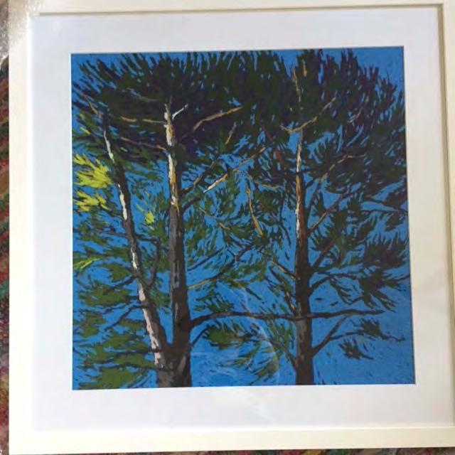 Nicola Woodcock Pines Oil pastel on paper 73cm 73cm - custom framed white Sale Price: $500 Are the correct D-Rings attached to the back of the artwork?