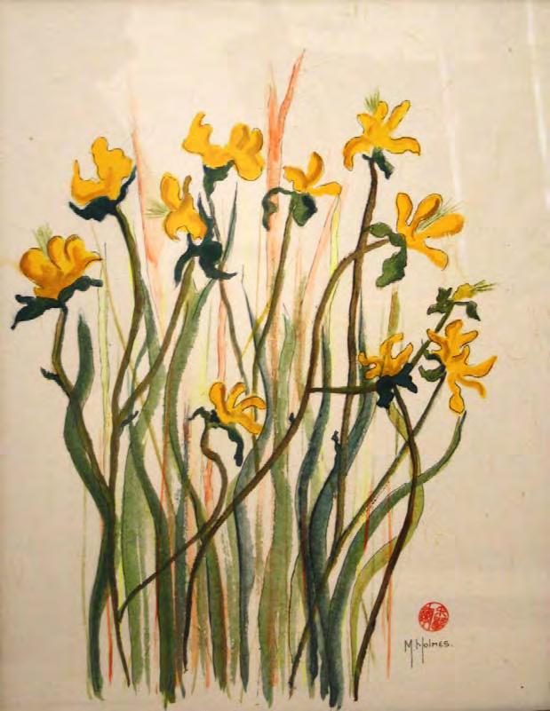 Michelle Holmes Kangaroo Paws Cm 42.5 Cm 52 Chinese watercolour on Chinese ricepaper.