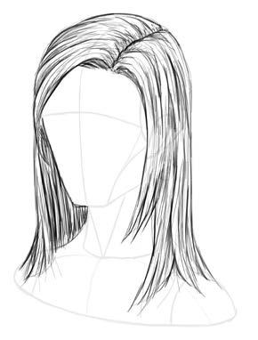 Draw some volume around the head. In this case it will also be the outline of the whole haircut. 2.