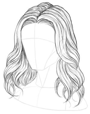 16 13. Outline the whole hair without making the waves too obviously separate. 14.