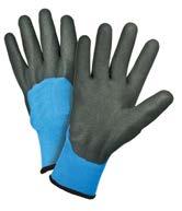 DIPPED/COATED GLOVES LEATHER GLOVES 93065 SANDY NITRILE KNUCKLE DIPPED Sandy nitrile coating is water-resistant and remains flexible in cold temps Soft brushed acrylic lining Elastic knit wrist keeps