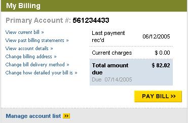 My Billing My Billing allows you to manage your accounts and billing options.