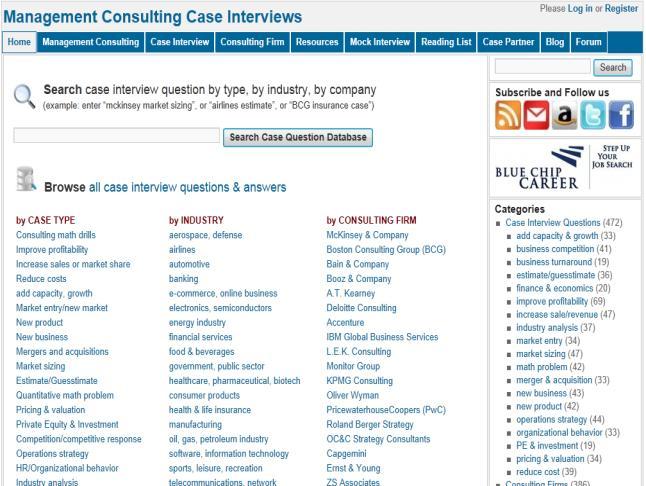 Case Workshop Program Login and Password to www.consultingcase101.