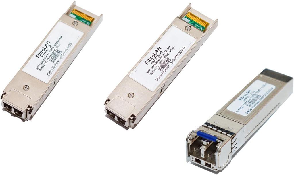 the broadband range from FE to 10GE This document deals with SFP+and XFP transceivers and their usage covering, GE, 1xFC, 2xFC, 4FC,8FC, 10GE, SONET/SDH and CWDM/DWDM Typical Applications: Broadband