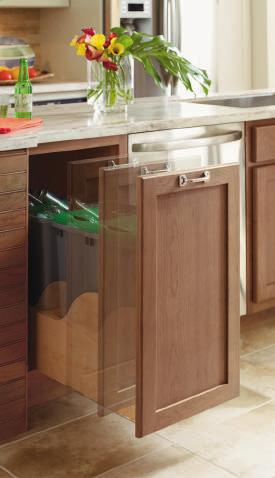 Base pullouts, Touchless trash unit and large