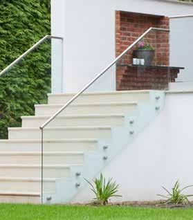 Designed for: Varieties: Applications: Light and medium use Fascia mount Stairs and balustrades Stainless steel 304 and 316 satined Glass 8 to 25.