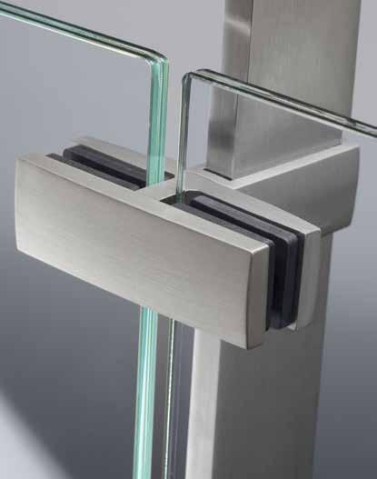 52 mm, depending on the chosen glass filling holders Round or square, stainless steel or wooden handrails Extras: n Matching cover caps for posts are available n Security pins