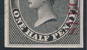 ...unitrade $1,400 26 E/P #8Pi 1857 ½d rose Queen Victoria Plate Proof, with vertical SPECIMEN overprint in green black.
