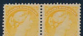 Small Queens continued 79 */** #35 1890 dull yellow Small Queen Block of Four, mint, with full original gum (three stamps are lightly hinged) and fresh. Fine to very fi ne.