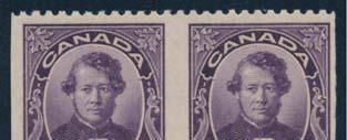 Confederation Series continued 238 ** #142c 1927 2c Fathers of Confederation Vertical Pair, Imperforate Horizontally. Mint never hinged, with sheet selvedge at left and cutting arrow in top margin.