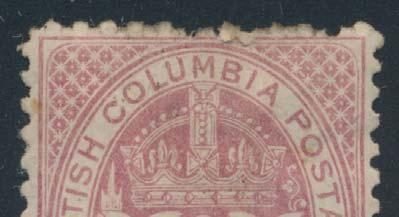British Columbia and Vancouver Island 401 */ 1860-69 2½d-25c Collection of 12 stamps includes #2 * and used, 5 and 6 used, 7 * and used, 7a *, 8 and 9 both * and
