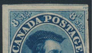 ... Unitrade $2,500 23 #7iv 1855 10d blue Cartier with Re-Entry in Pos. 53 on Cover, mailed Quebec City on APR.12.1856 and addressed to New York.