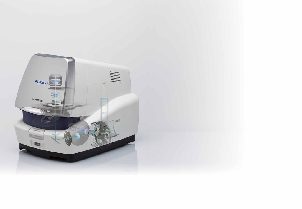 System design With its sleek exterior shape and superb image quality, the FSX100 delivers "sophisticated performance" and is at home on any laboratory bench.