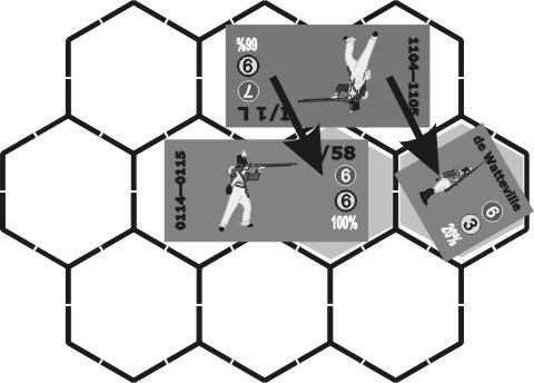 2]), rectangle counter must be removed and replaced by square counter with the same identifier on one of the two occupied hexes (players` choice). All markers are retained.