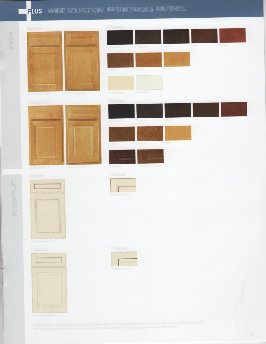 LUS WIDE SELECTION. FASHIONABLE FINISHES.