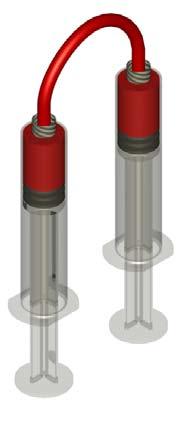 Hydraulic mechanical advantage occurs when two different sized syringes are used.