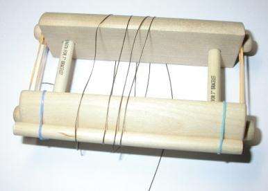 the warp and additional thread to begin weaving as