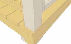 Center Hinges should be positioned to overhand trim edge by 1/4 to prevent hinges from